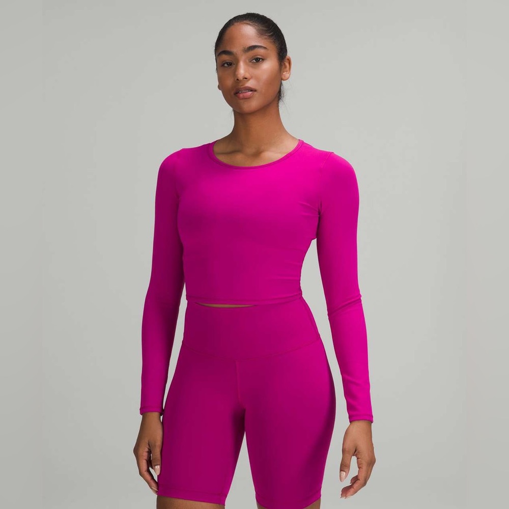 Ripened Raspberry Lululemon Wunder Train Cropped Long Sleeve